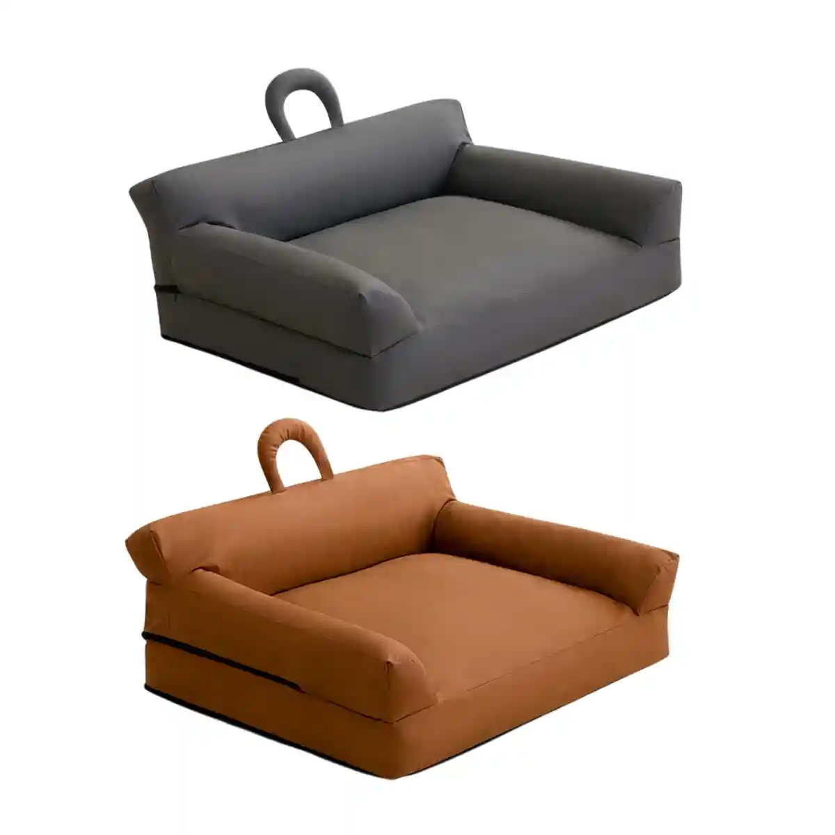 Waterproof PU Leather Dog Sofa Bed with Double Pillows - Image 3