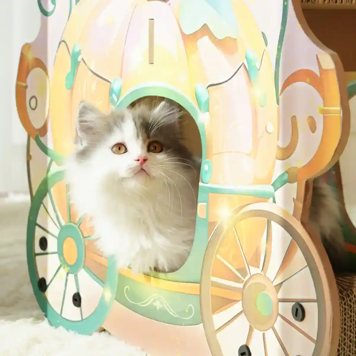 Pumpkin Cart Cat Nest for Multi-Cat Homes Scratching & Climbing Bed - Image 12