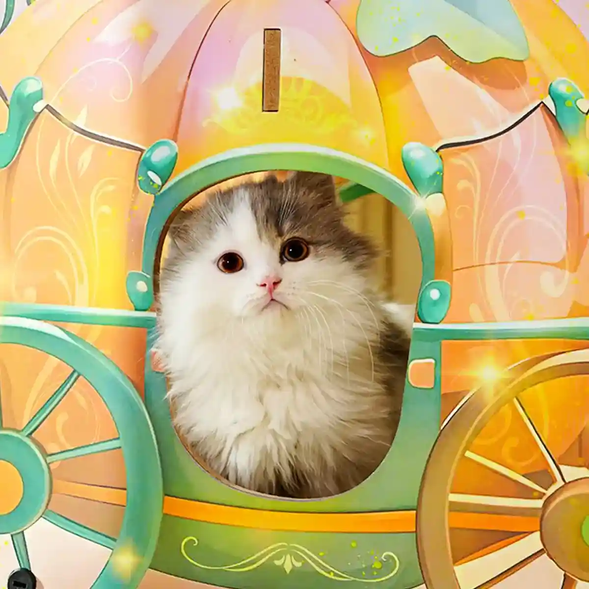 Pumpkin Cart Cat Nest for Multi-Cat Homes Scratching & Climbing Bed - Image 13