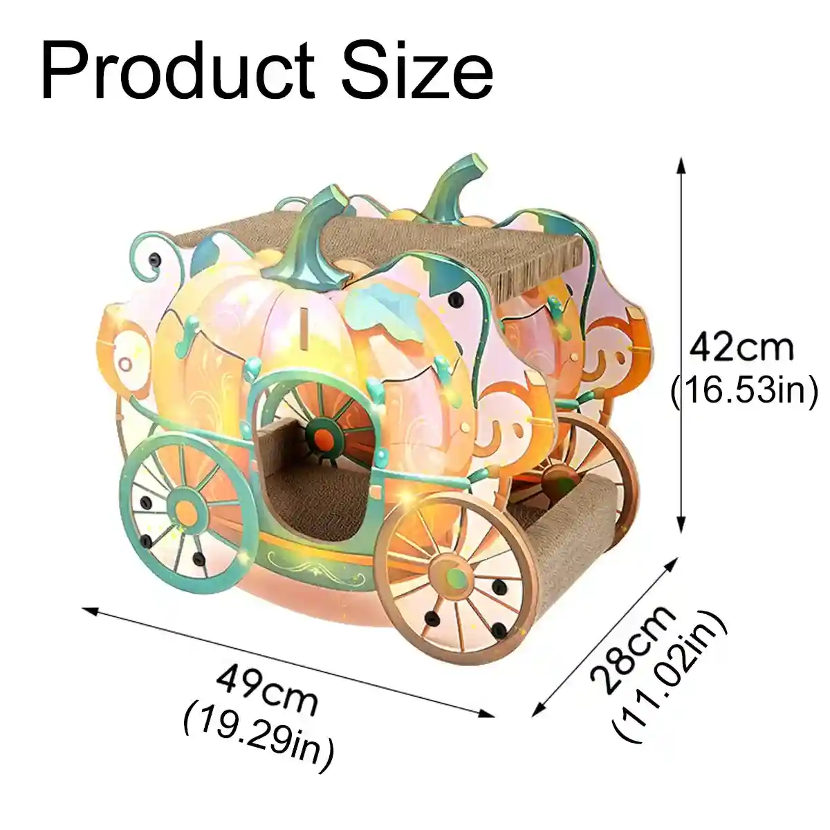 Pumpkin Cart Cat Nest for Multi-Cat Homes Scratching & Climbing Bed - Image 6