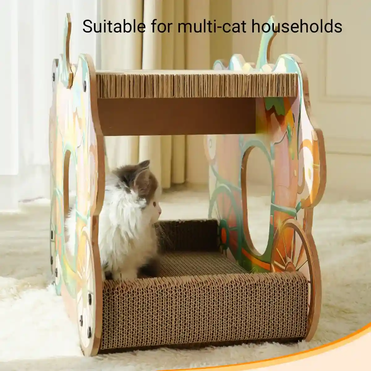 Pumpkin Cart Cat Nest for Multi-Cat Homes Scratching & Climbing Bed - Image 8