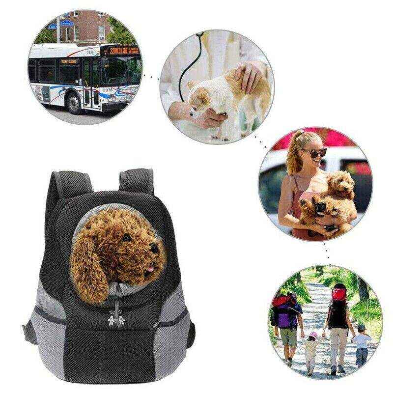 Dog Front Carrier Backpack Puppy Travel Mesh Pet Dog Carrier Backpack Blue - Image 5