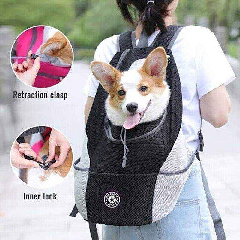 Dog Front Carrier Backpack Puppy Travel Mesh Pet Dog Carrier Backpack - Image 9