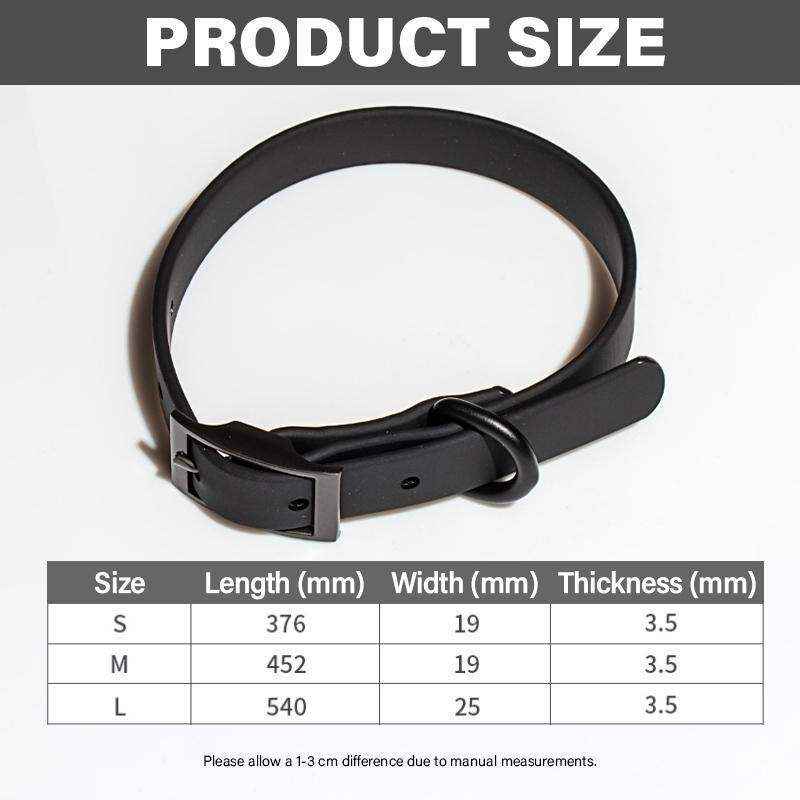 PVC Waterproof Dog Collar Black Designer Dog Collars - Image 6