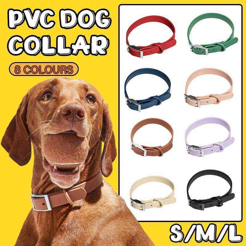 PVC Waterproof Dog Collar Designer Dog Collars Pink - Image 11