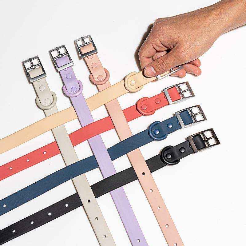 PVC Waterproof Dog Collar Designer Dog Collars Purple - Image 3