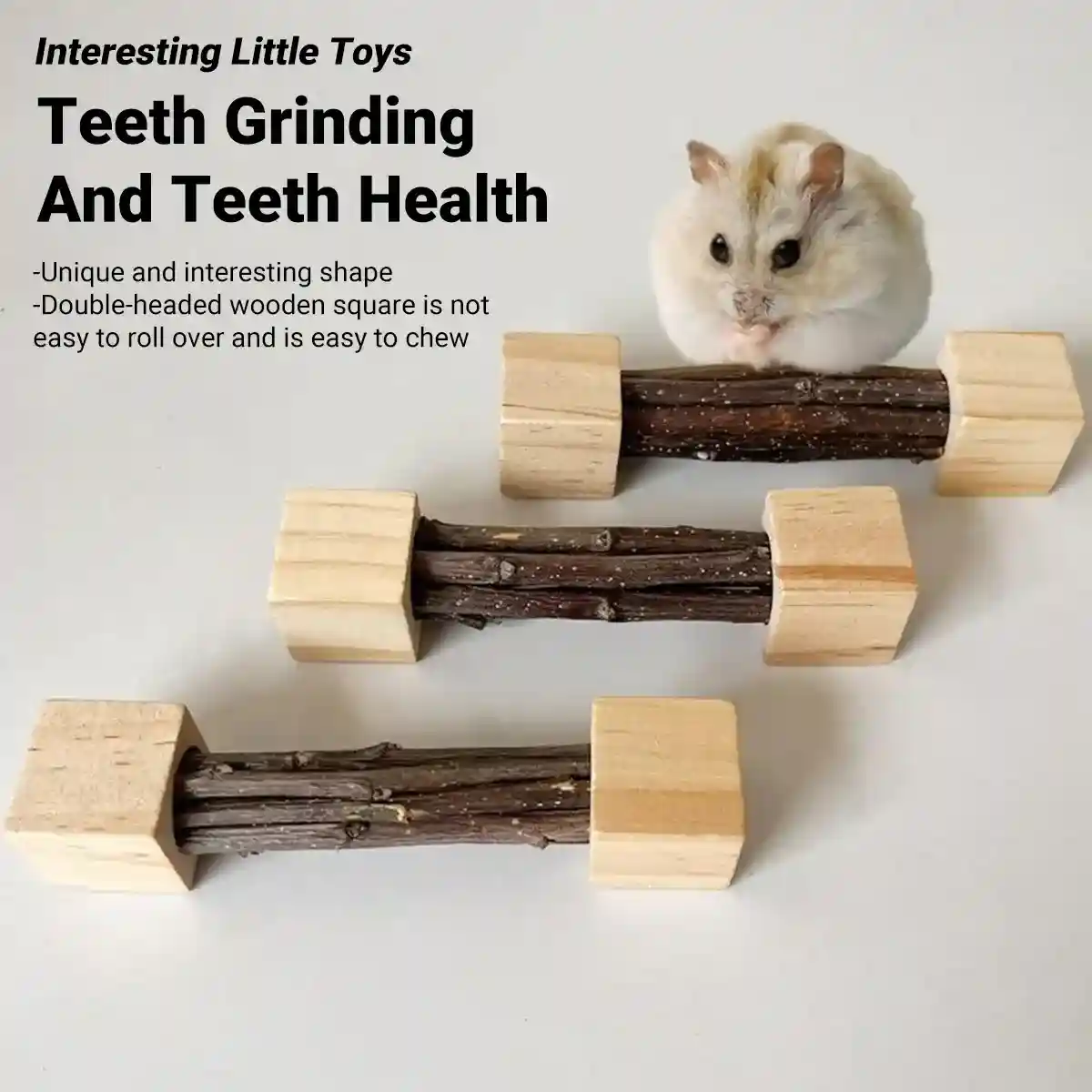 Durable Apple Wood Rabbit Chew Toys for Small Pets Dental Health - Image 3
