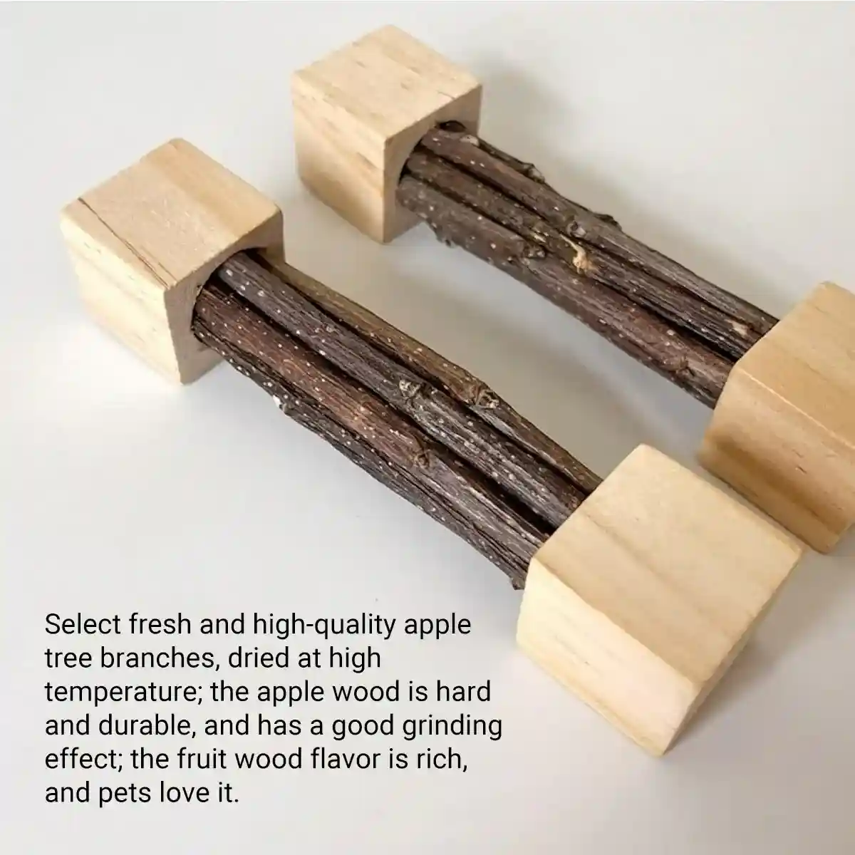 Durable Apple Wood Rabbit Chew Toys for Small Pets Dental Health - Image 4