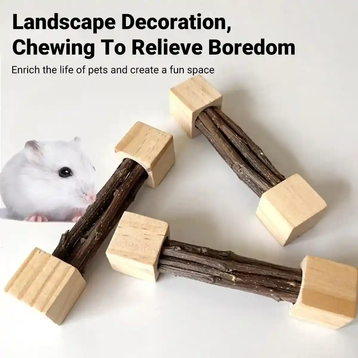 Durable Apple Wood Rabbit Chew Toys for Small Pets Dental Health - Image 5