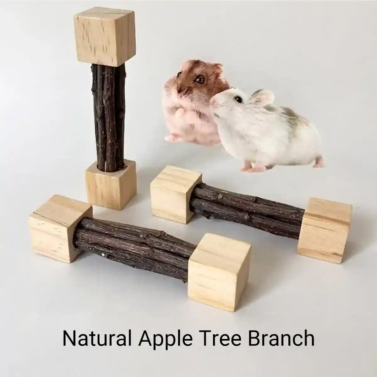 Durable Apple Wood Rabbit Chew Toys for Small Pets Dental Health - Image 9