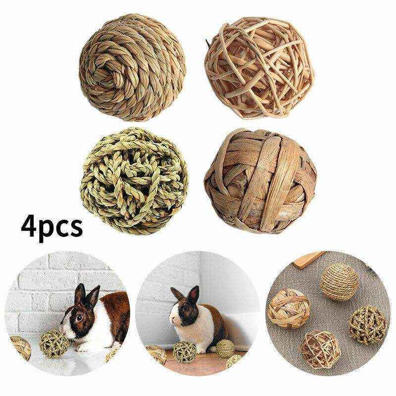 Durable Chew Toys for Rabbits Natural Grass Ball Set - Image 10