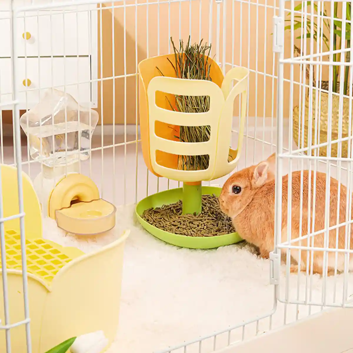 Rabbit Grass Feeder 2-in-1 Hay Food Dispenser - Image 12
