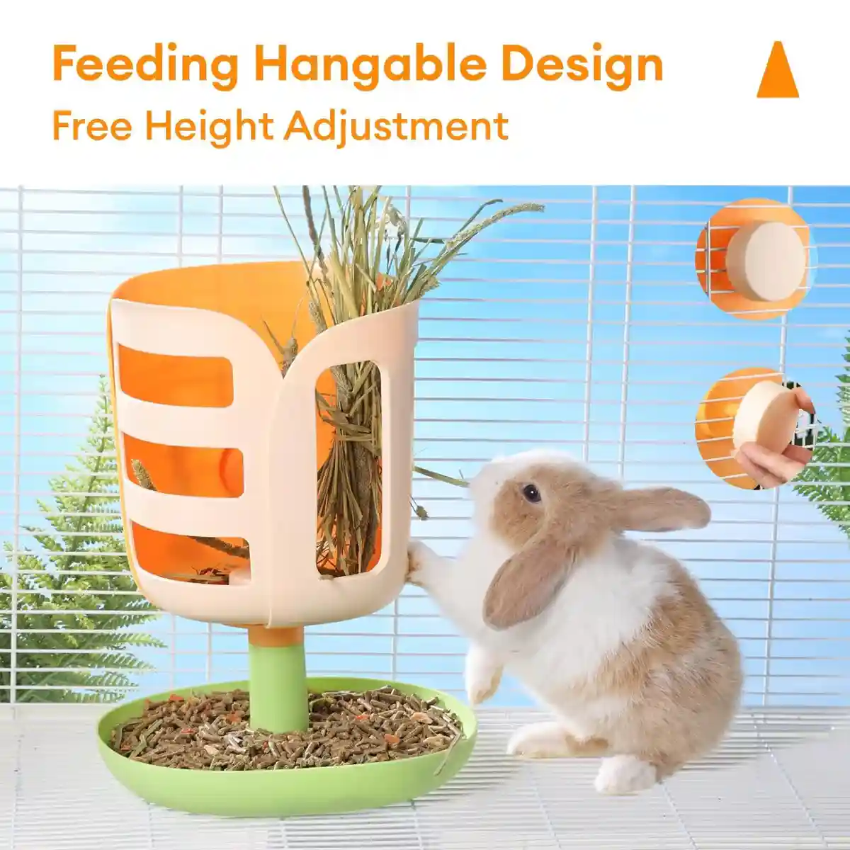 Rabbit Grass Feeder 2-in-1 Hay Food Dispenser - Image 6