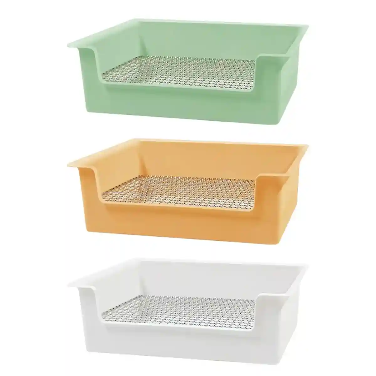 Hygienic Cage Setup with Stainless Grid Rabbit Litter Box - Image 2