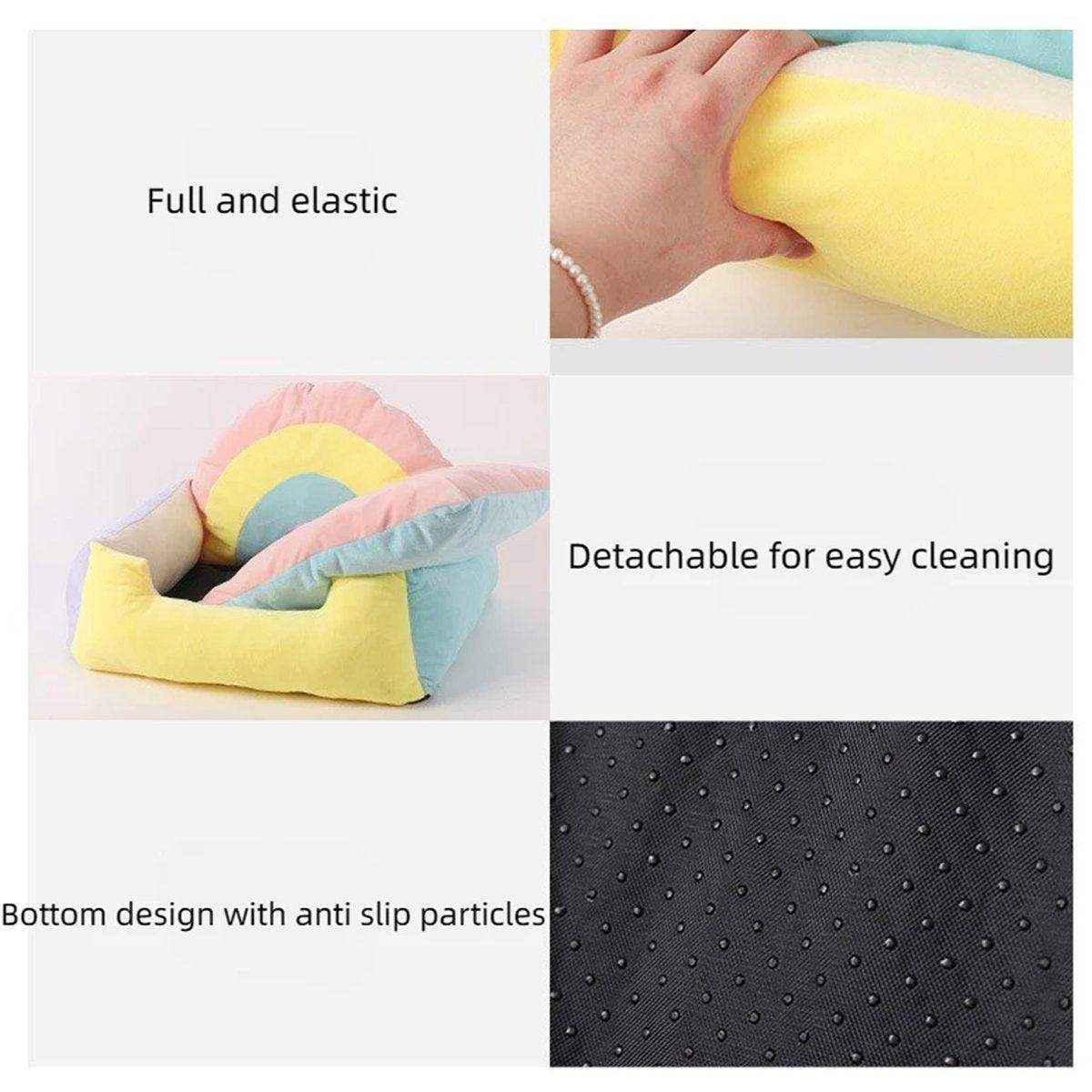 Rainbow Cat Sofa Semi-closed Four Seasons Cat Bed Mat Kennel Pet Supplies - Image 9