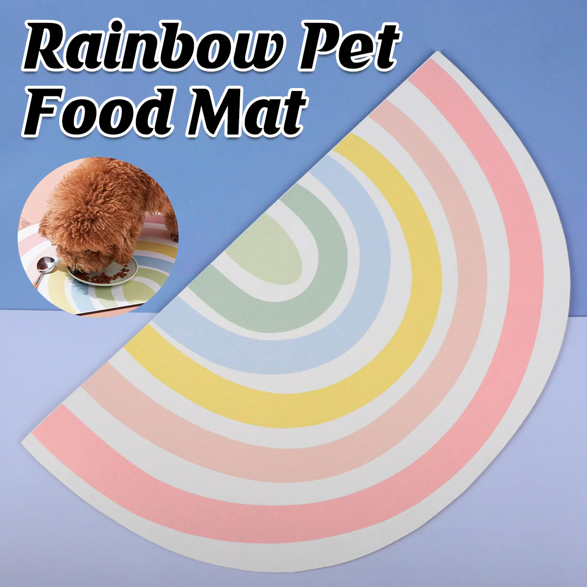 Rainbow Pet Food Mat Waterproof Non-Slip - Image 2
