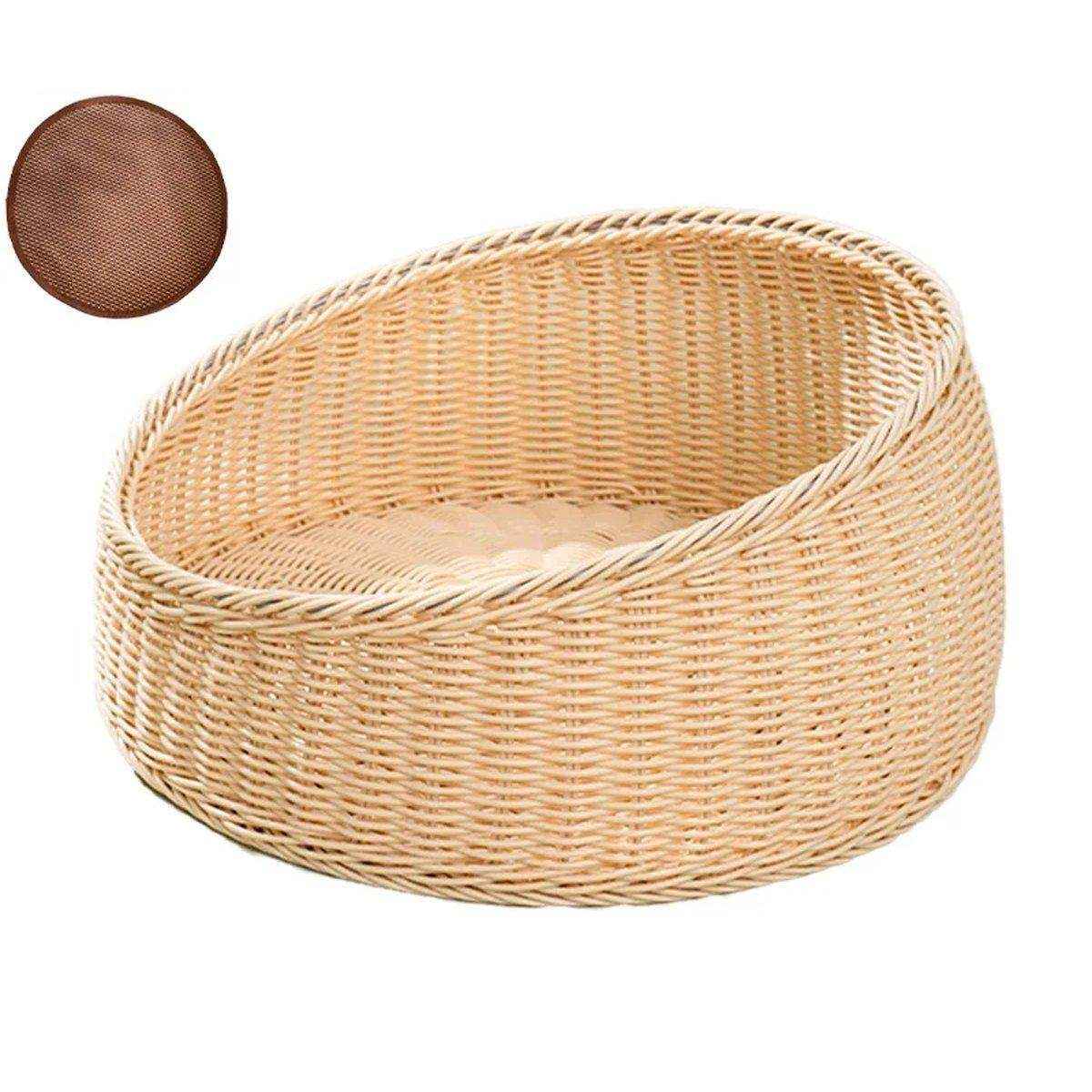 Rattan Cat Bed Open Cat House Summer Bed for Cats Pet Supplies - Image 14