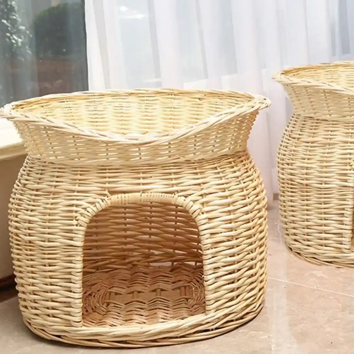 Rattan Cat House Double-Layer Design for Comfort and Privacy - Image 6