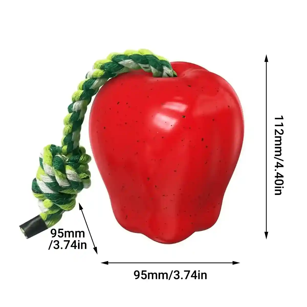 Red Apple Dog Chew Toy with Rope for Play and Dental Health - Image 13