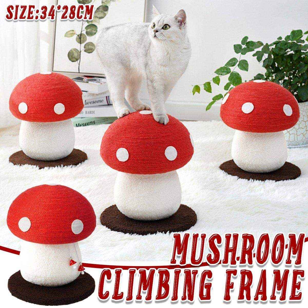 Red Mushroom Cat Climbing Rack Sisal Scratching Post for Cats - Image 2