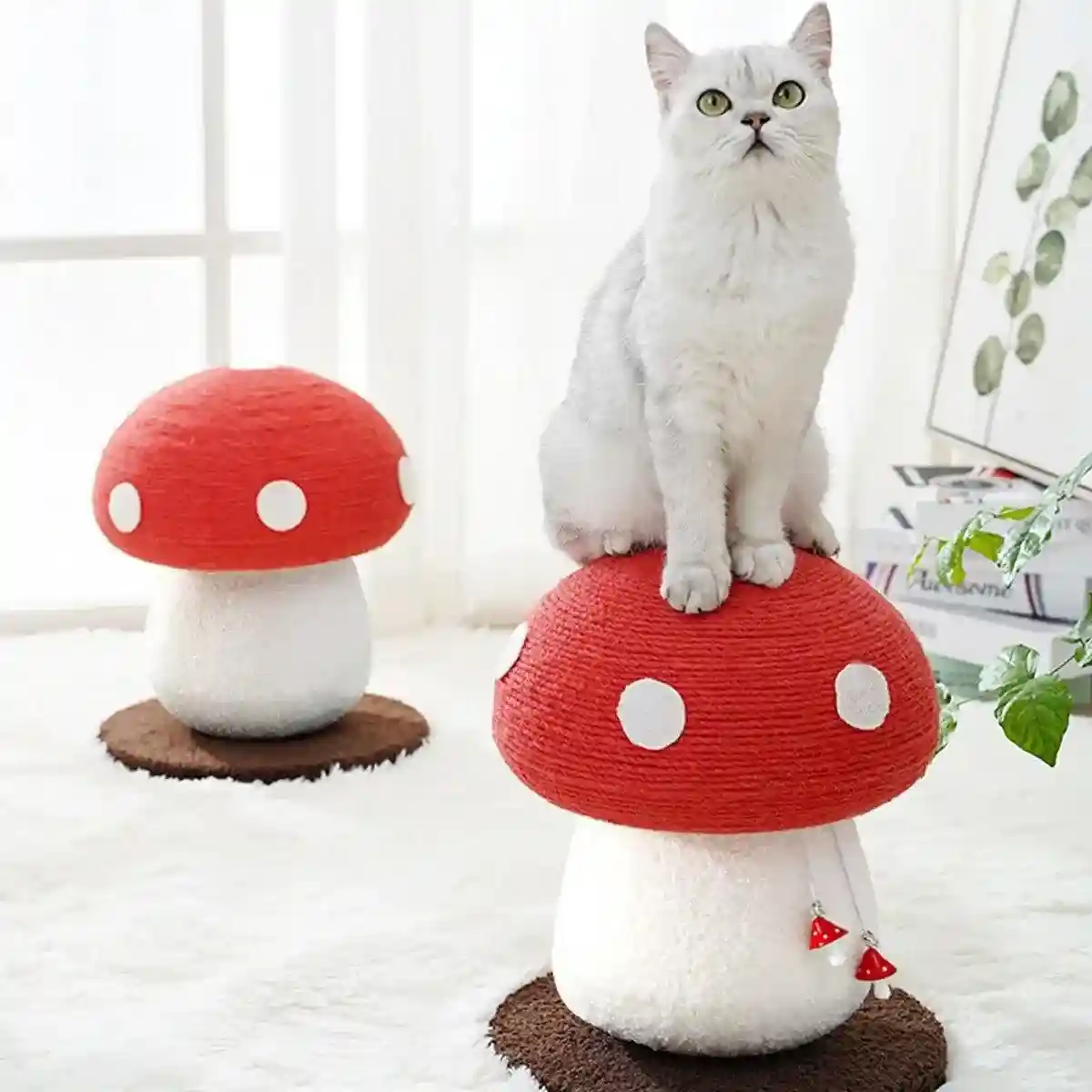 Red Mushroom Cat Climbing Rack Sisal Scratching Post for Cats - Image 4