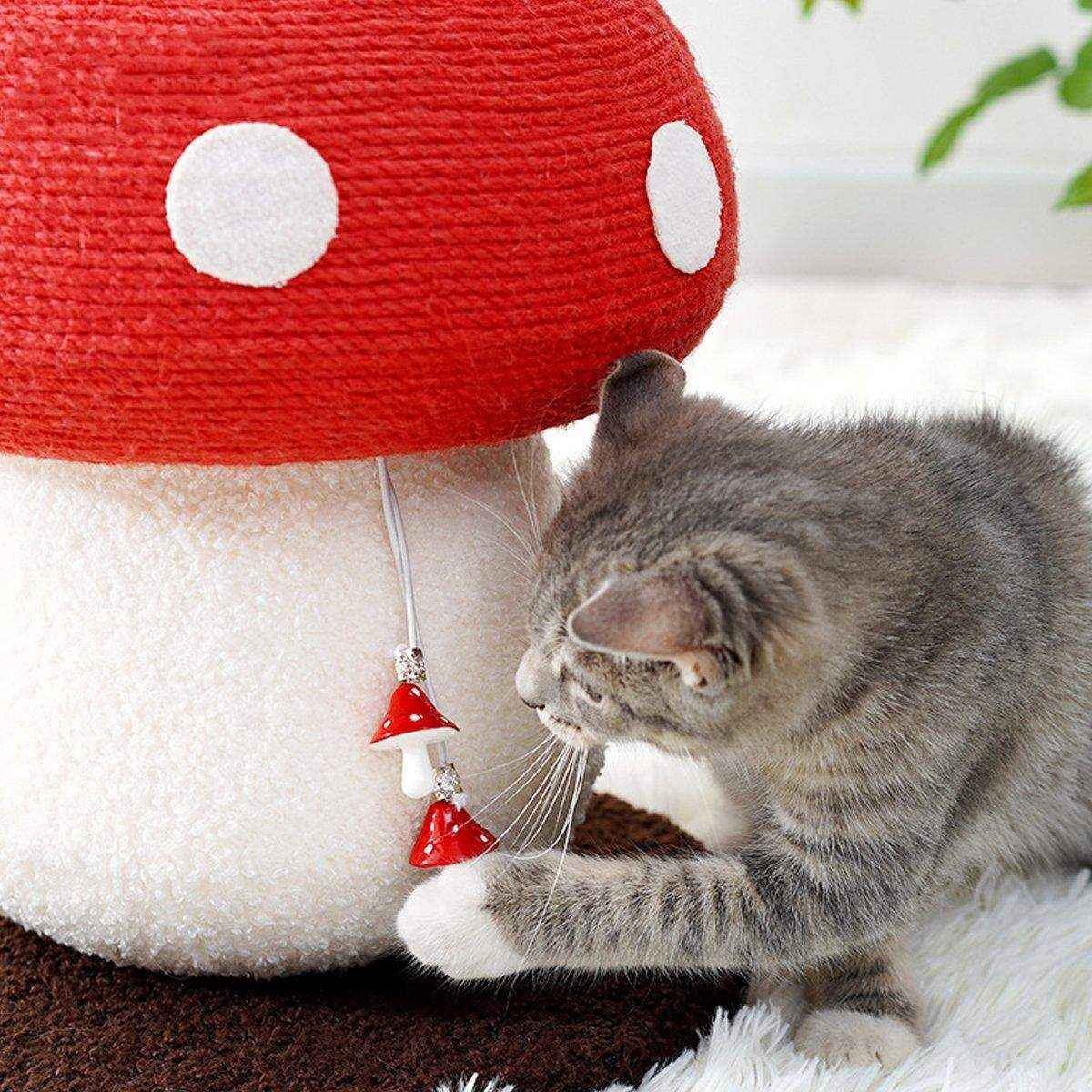 Red Mushroom Cat Climbing Rack Sisal Scratching Post for Cats - Image 5
