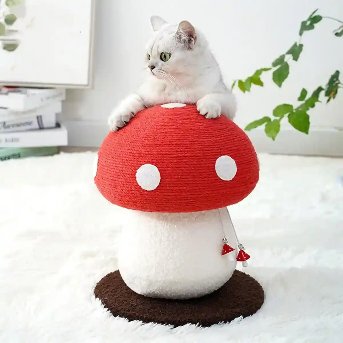 Red Mushroom Cat Climbing Rack Sisal Scratching Post for Cats - Image 6
