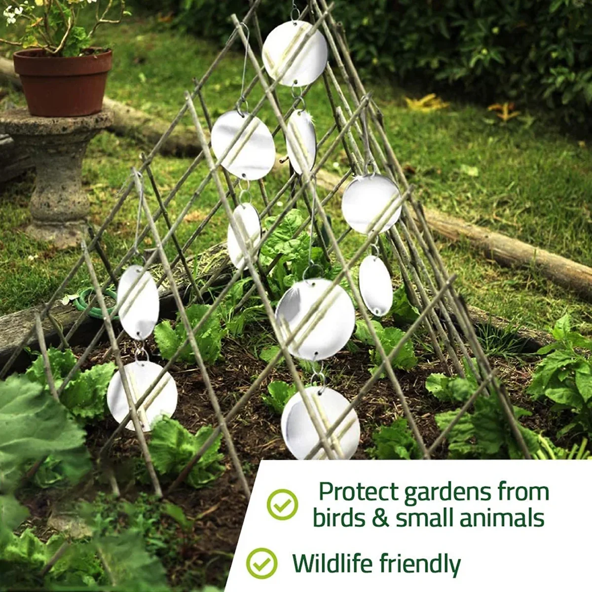 Reflective Bird Deterrent Discs Set Hanging Garden Protection - Image 10