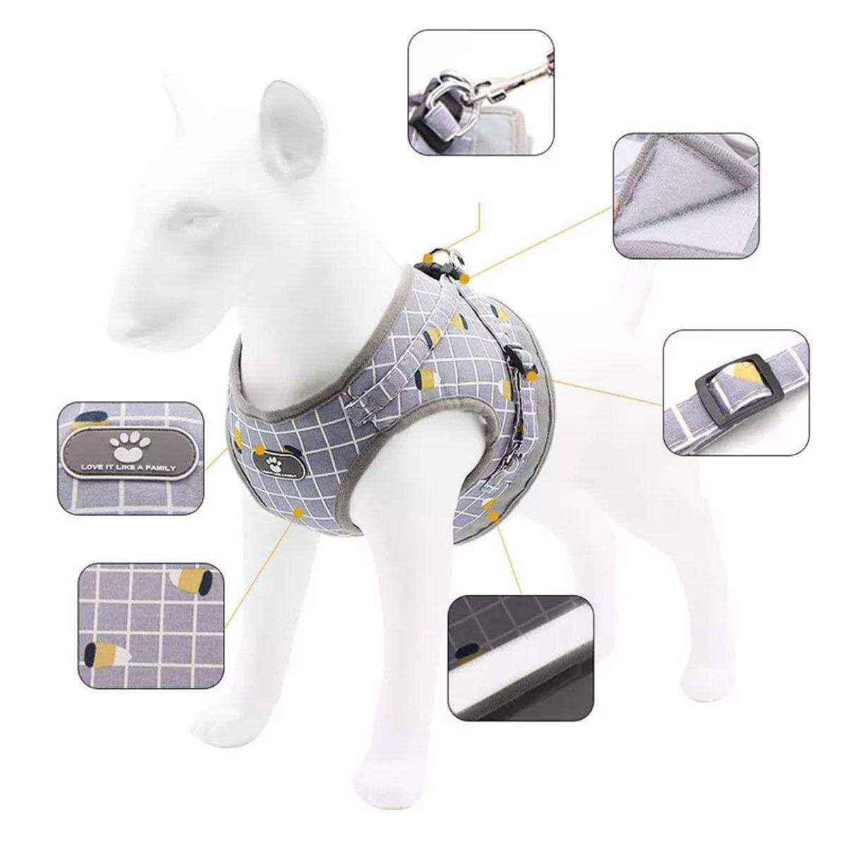 Adjustable Mesh Pet Vest Harness & Leash Cat Dog Kitten Walk Collar - Image 11
