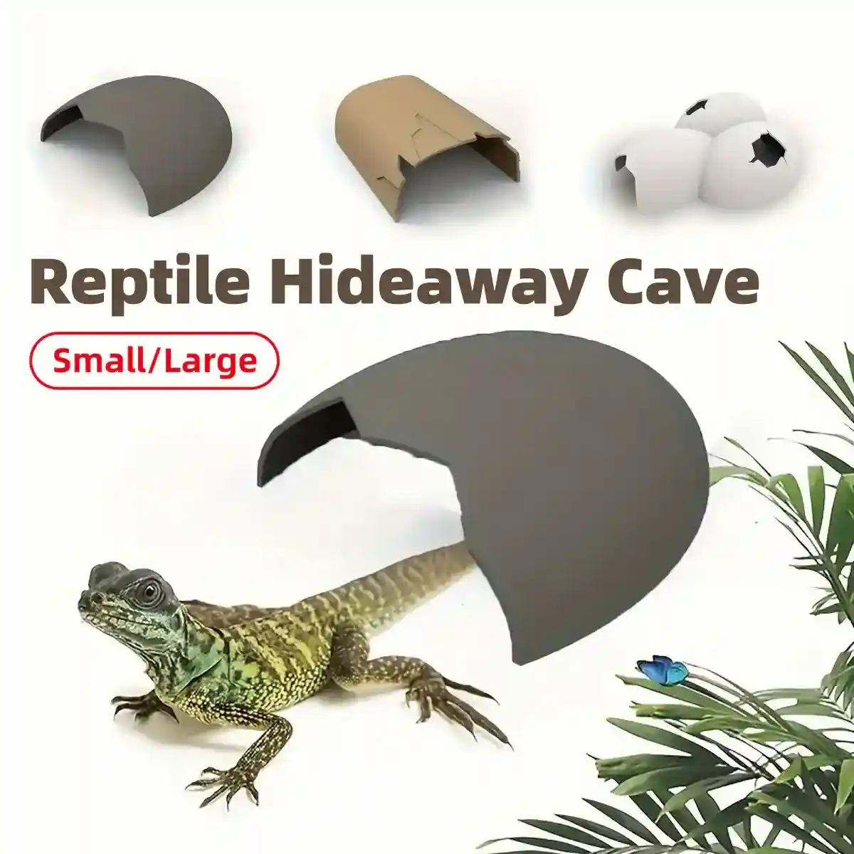 Natural Reptile Cave Hideout for Lizards and Terrarium Pets