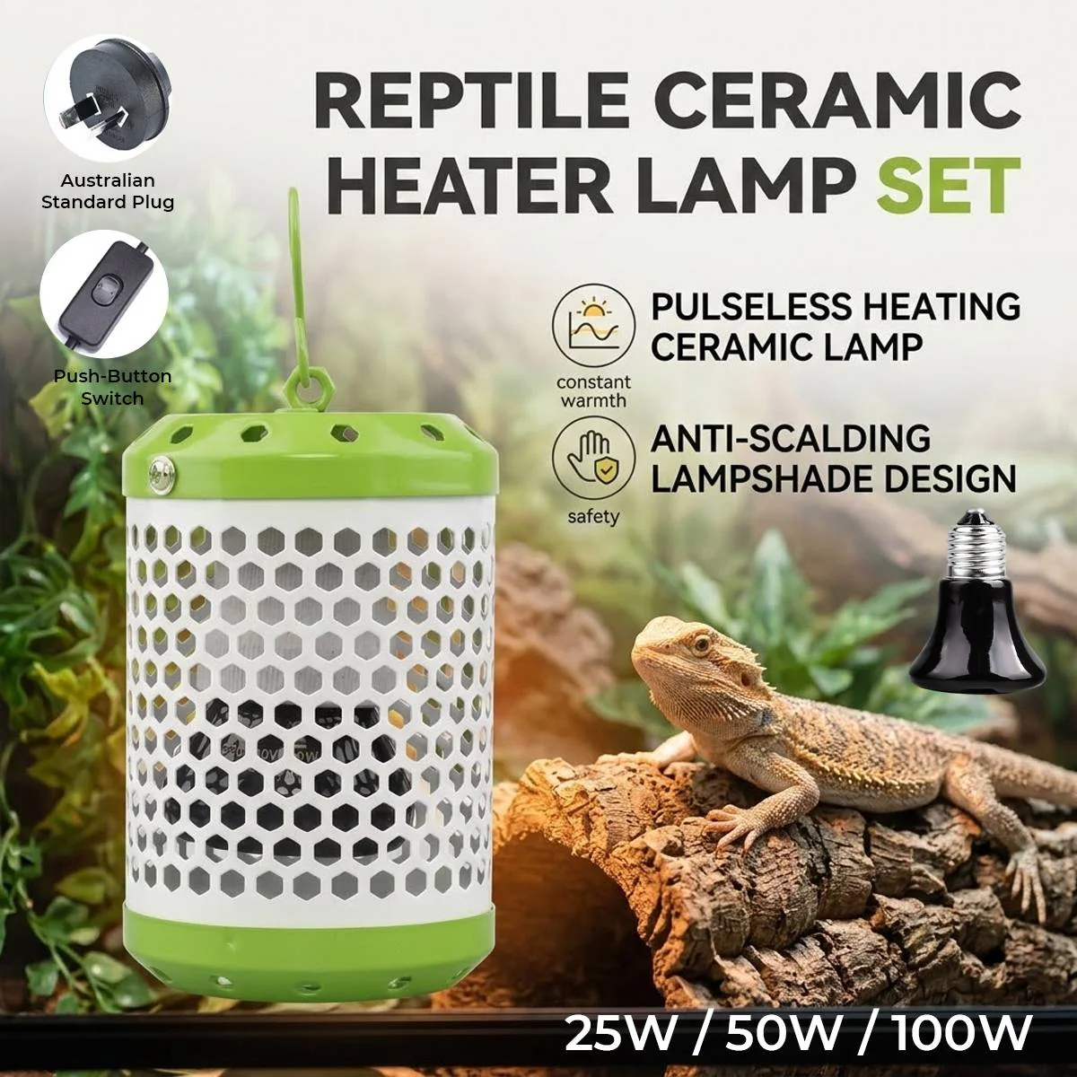 Reptile Ceramic Heat Lamp Set