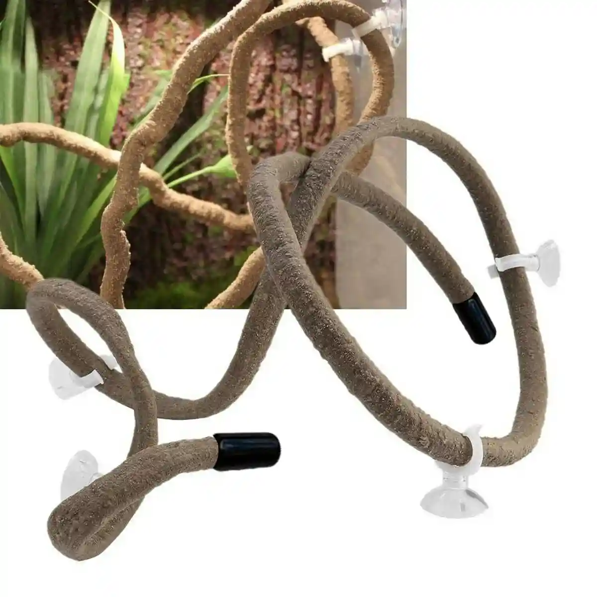 Reptile Climbing Branch with Suction Cups Realistic Jungle Decor for Terrariums - Image 4