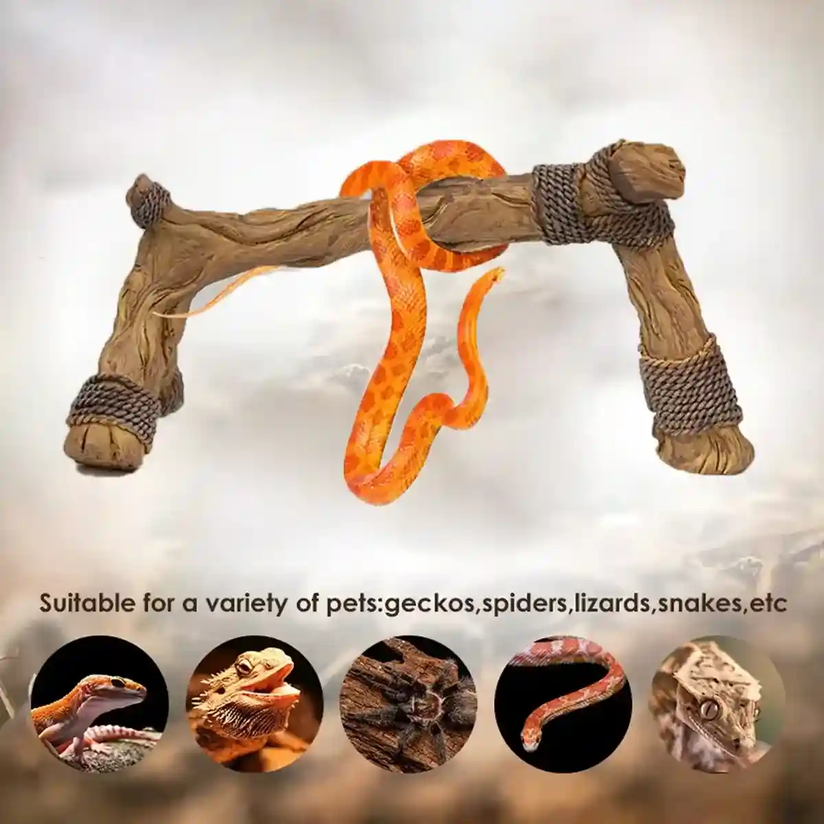 Natural Terrarium Reptile Climbing Frame with Hemp Rope for Pets - Image 8