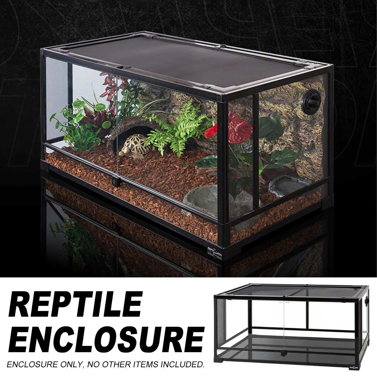 Reptile Enclosure Glass Terrarium With Front Opening - Image 2