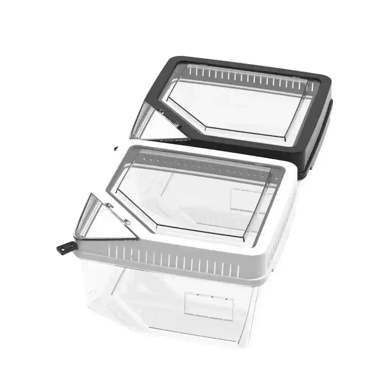 Clear Reptile Feeder Box With Locking Lid & Thermometer Slot - Image 4