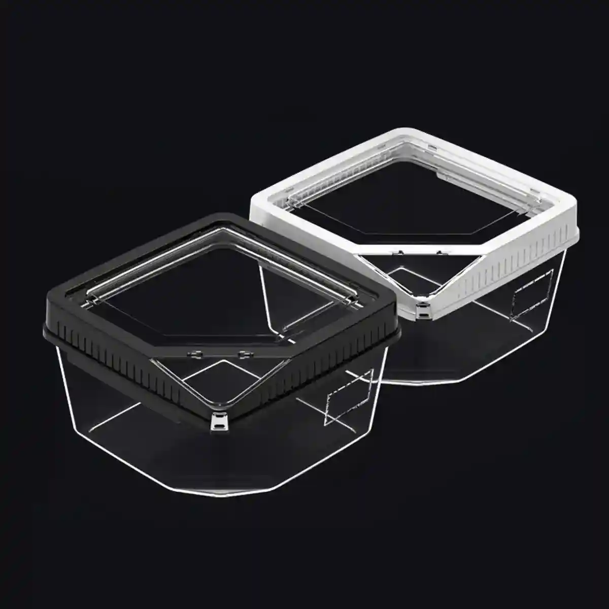 Clear Reptile Feeder Box With Locking Lid & Thermometer Slot - Image 9