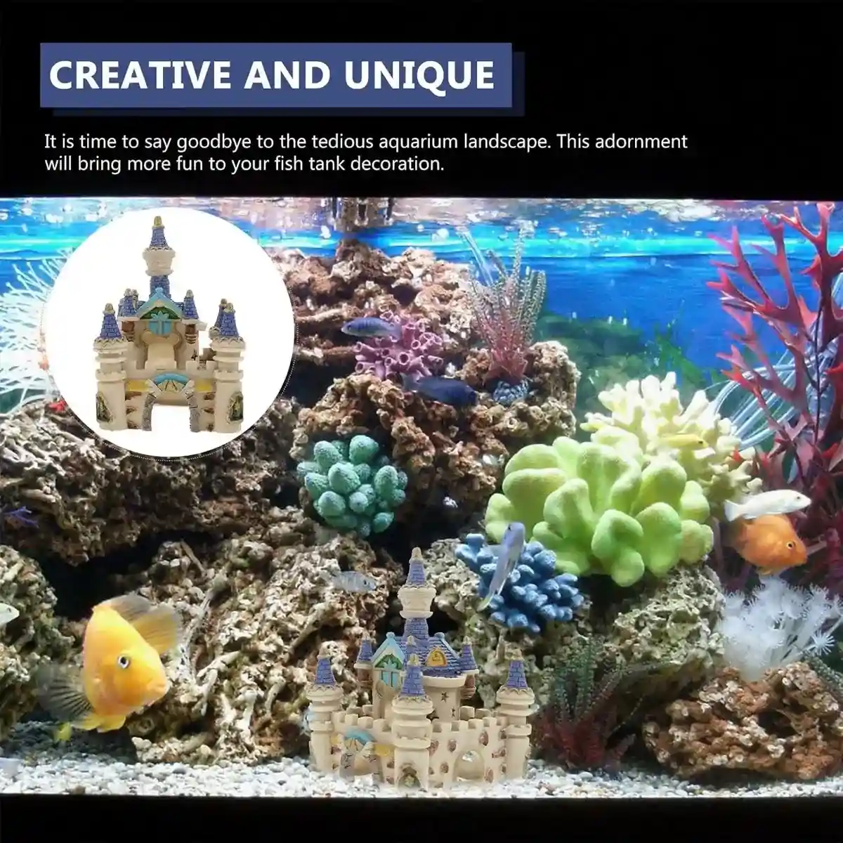 Mini Resin Castle Aquarium Decoration for Fish Tank - Image 4