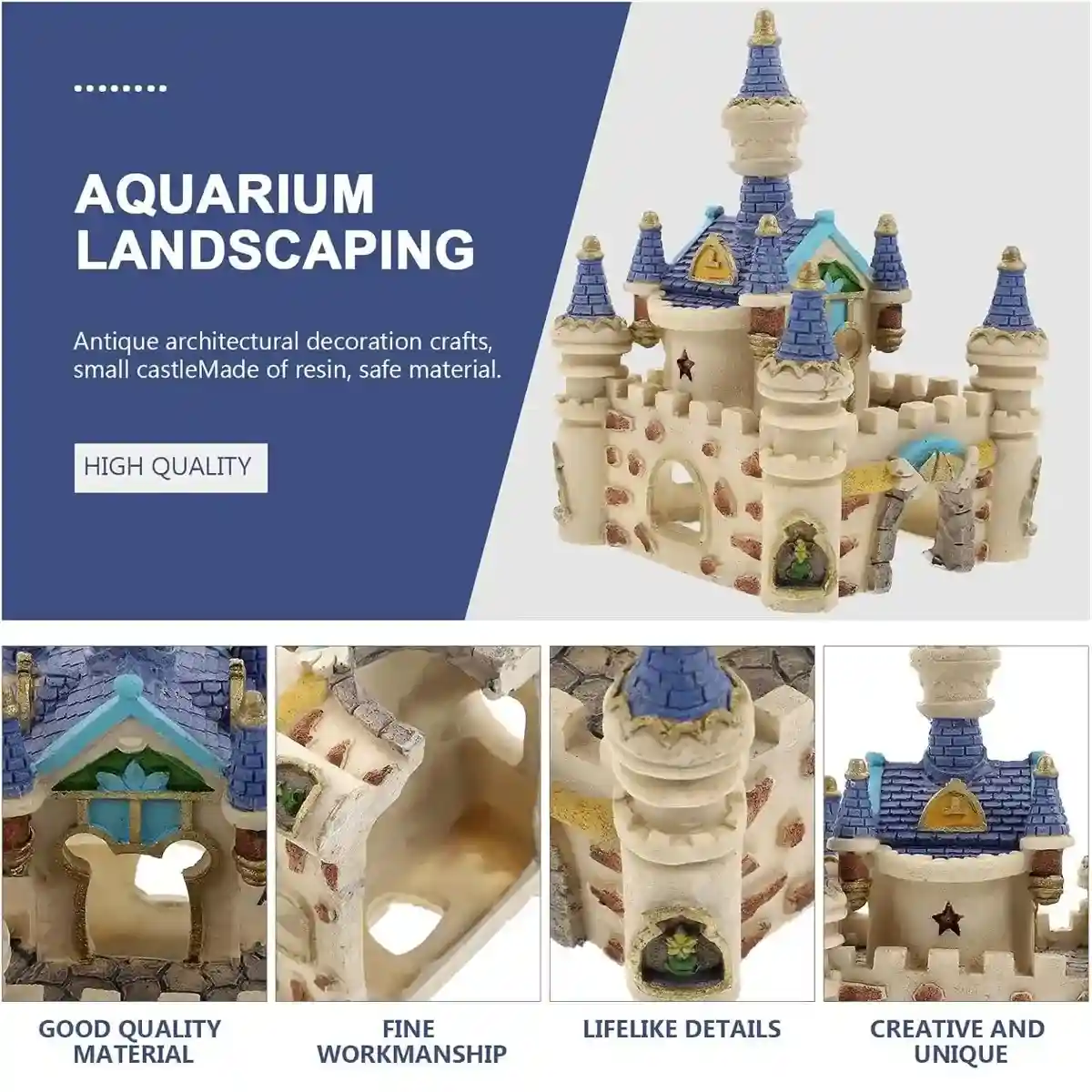 Mini Resin Castle Aquarium Decoration for Fish Tank - Image 8