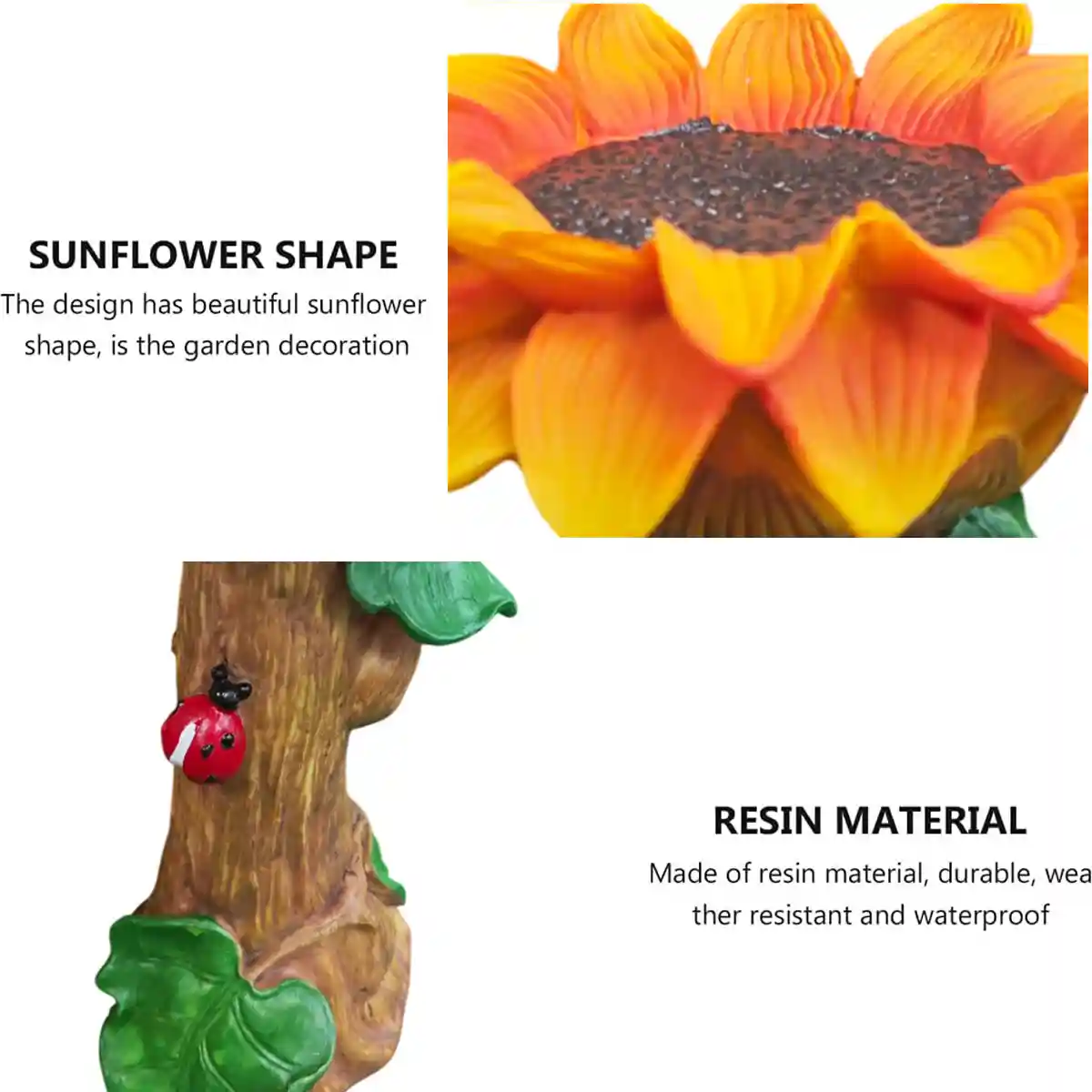 Resin Gardening Ornaments Sunflower Bird Drinker Sunflower Crafts Ornaments - Image 3
