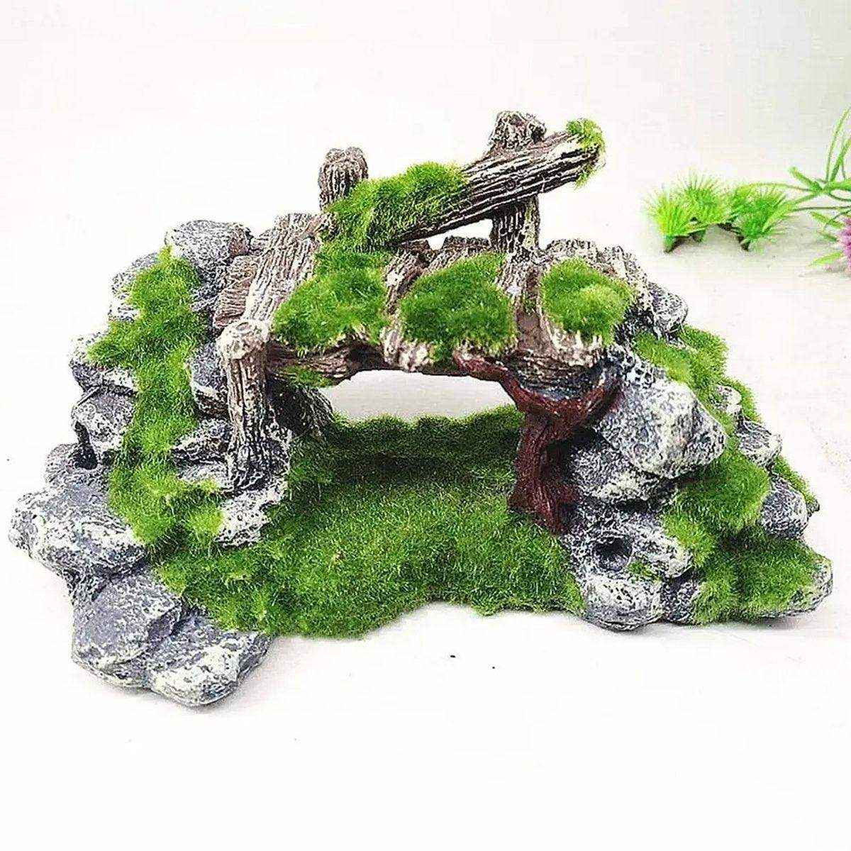 Resin Moss Bridge Decoration Natural Aquarium Ornament for Fish & Turtle Tanks - Image 12
