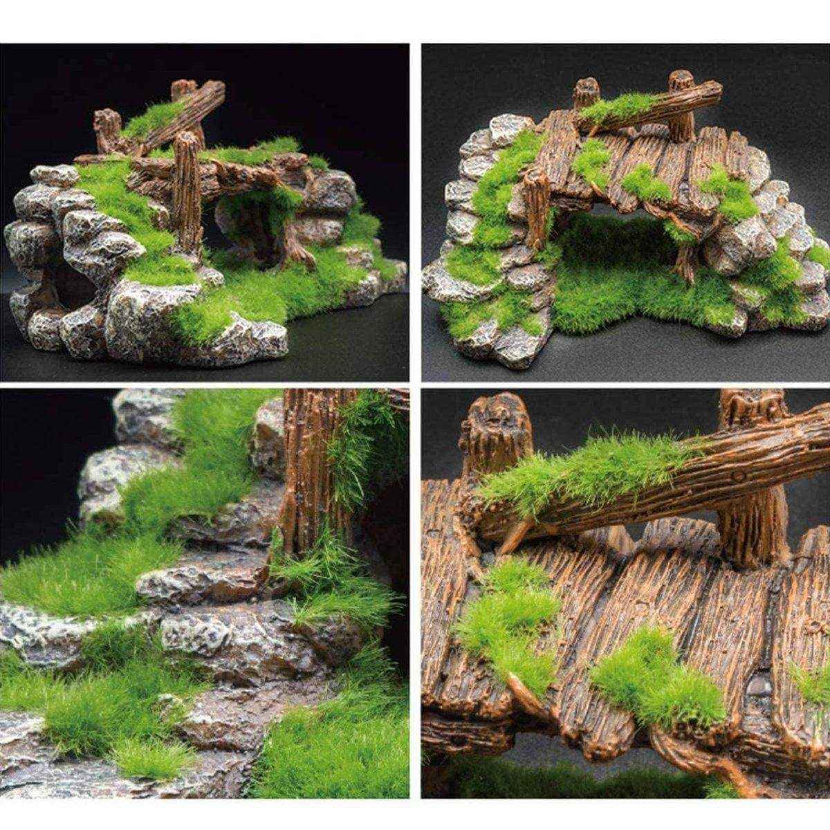 Resin Moss Bridge Decoration Natural Aquarium Ornament for Fish & Turtle Tanks - Image 14