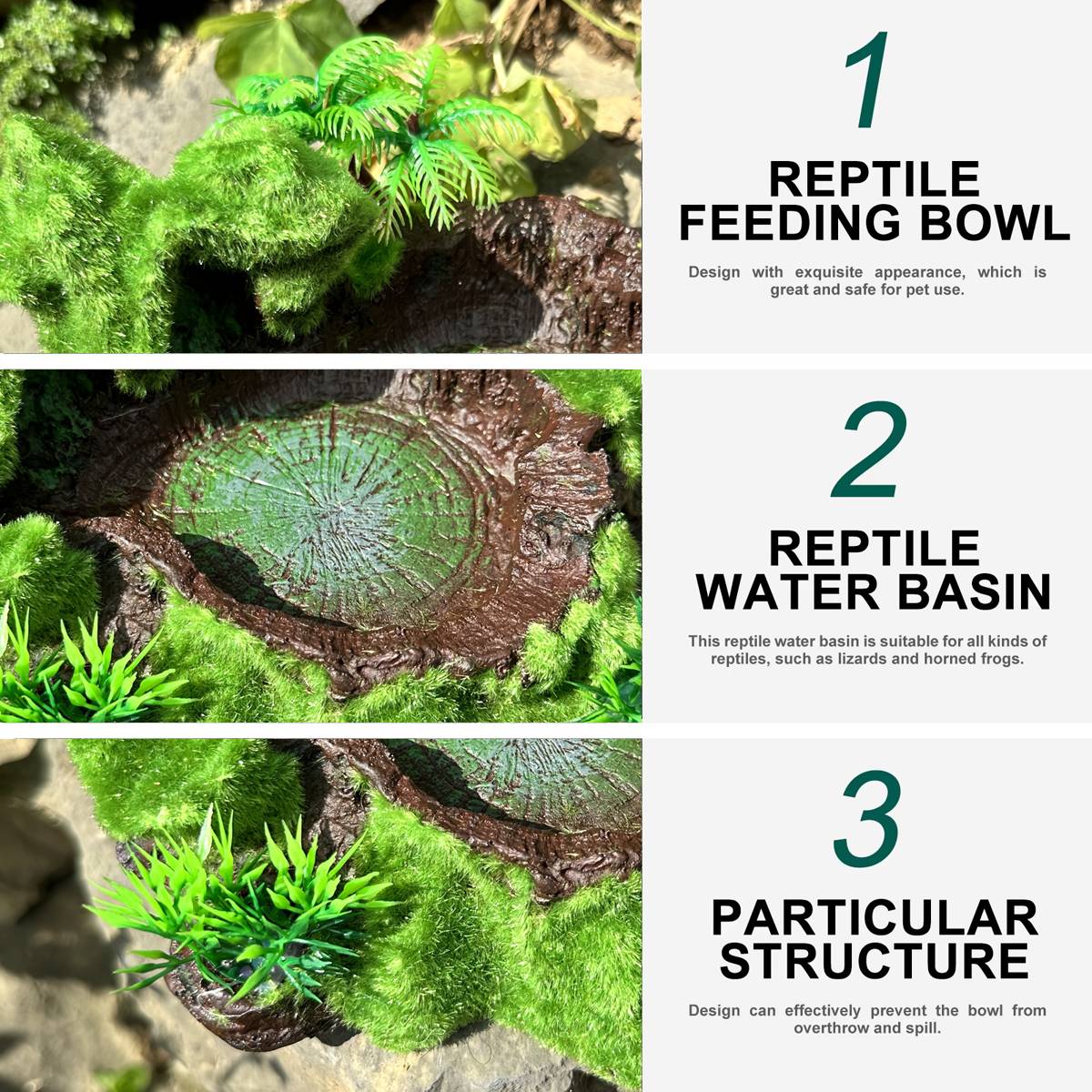 Resin Reptile Water Bowl Feeding Dish - Image 8