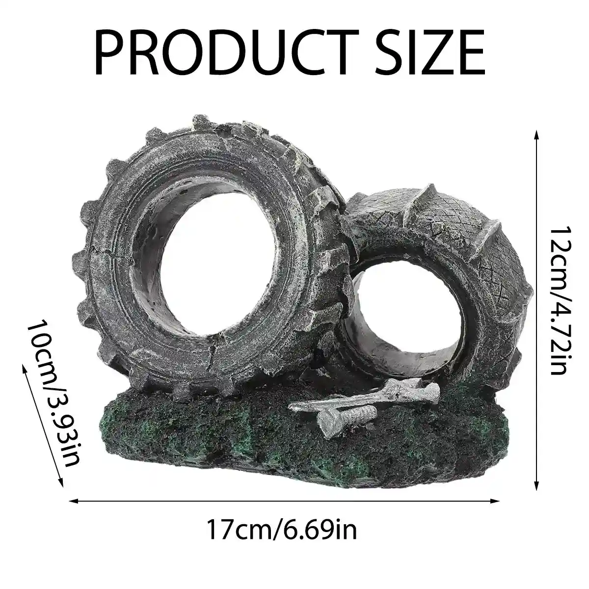 Vintage Resin Tire Ornament for Fish Tanks – Aquarium Decoration - Image 5