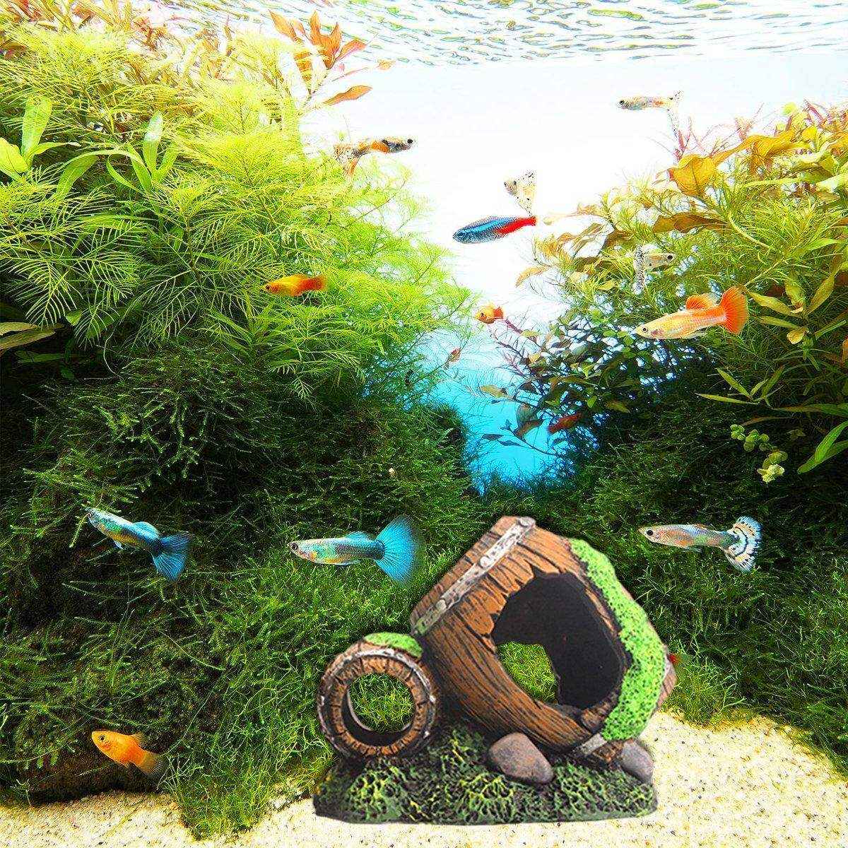 Resin Wine Barrel Aquarium Decoration - Image 8