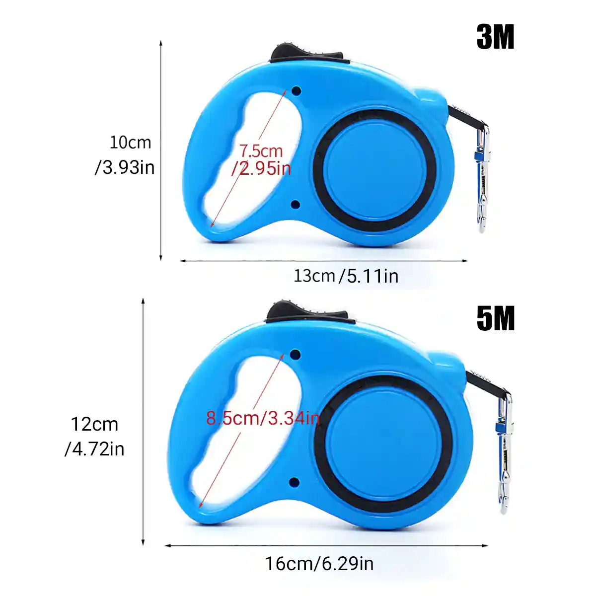 3/5M Retractable Dog Lead Leash Long Stong Extendable Lockable Rope Heavy Duty - Image 6