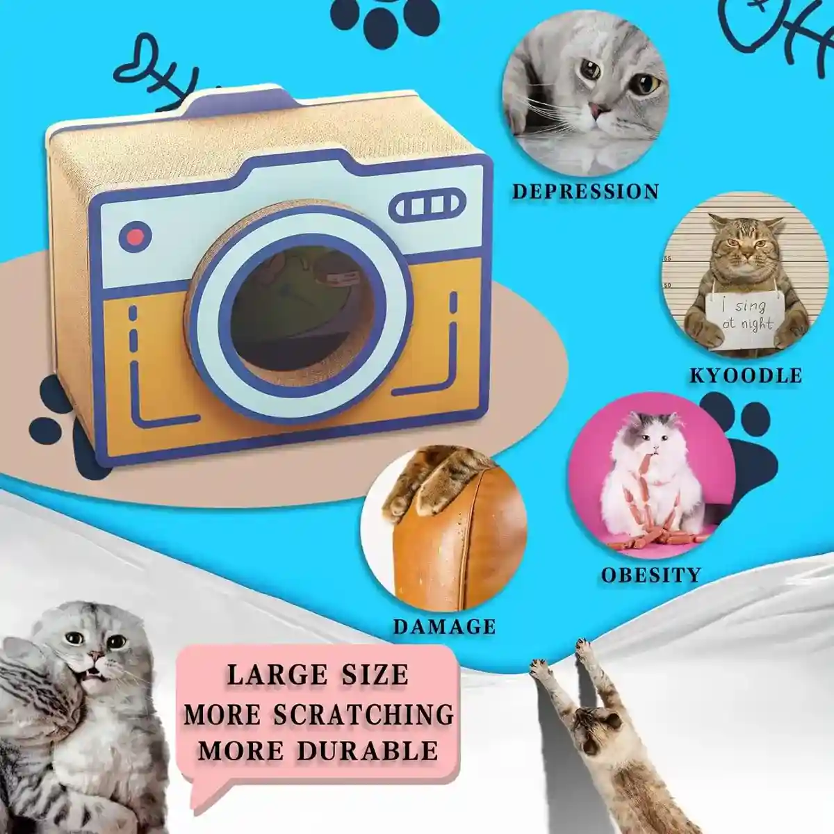 Retro Camera Style Cat Scratcher House - Image 14