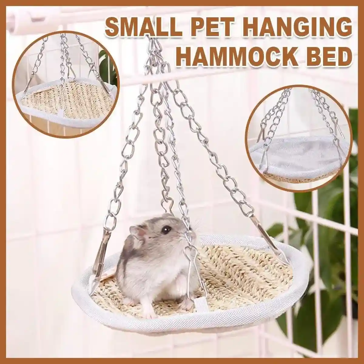 Reversible Hanging Hamster Toy Hammock for All Seasons