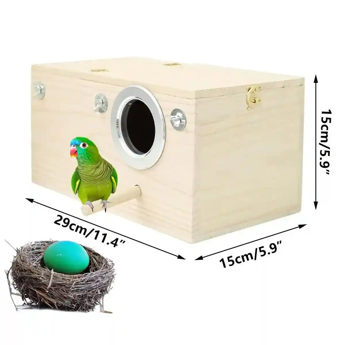 Right Opening Wooden Breeding Box for Small Birds Durable & Spacious - Image 3