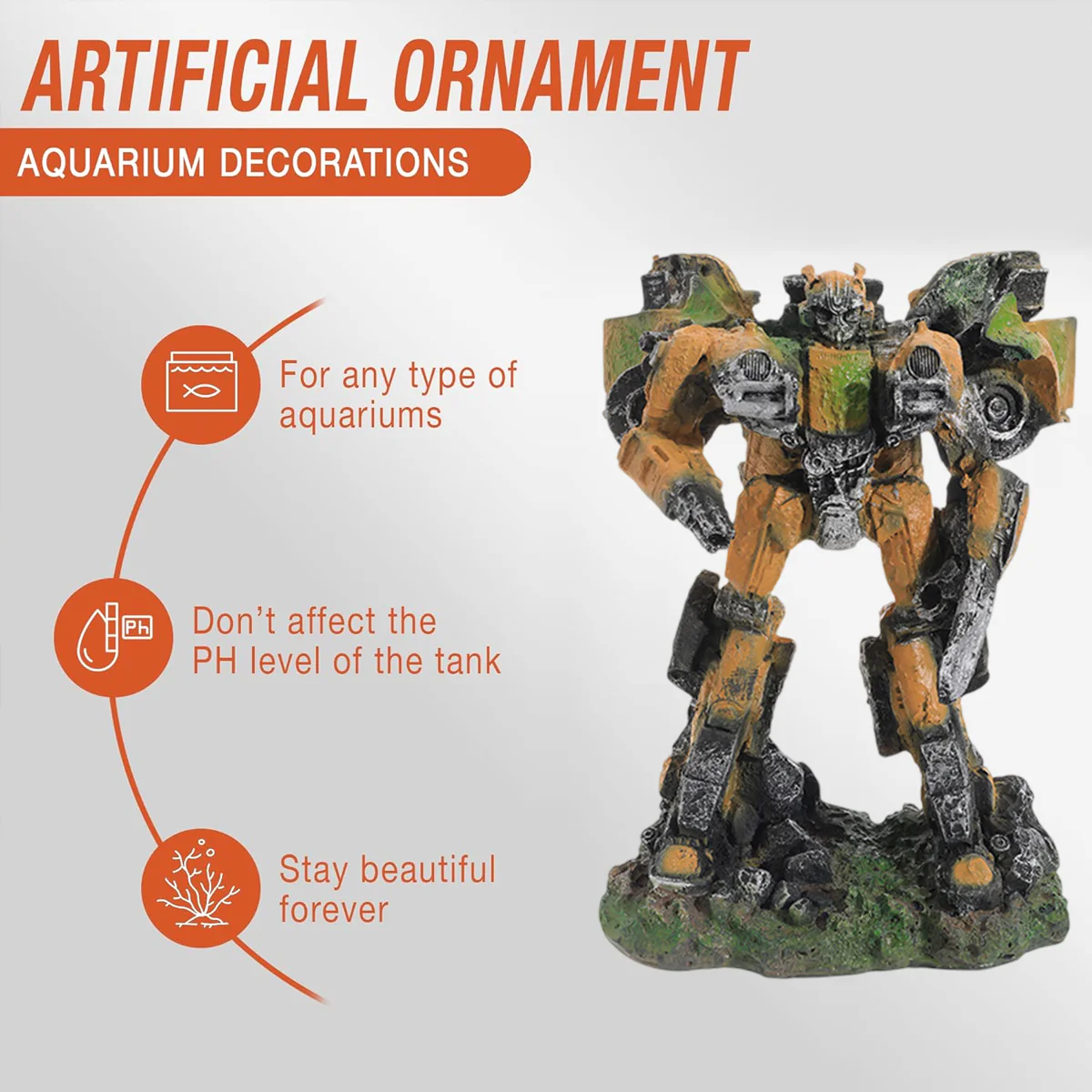 Robotic Aquarium Ornament Resin Fish Tank Decoration - Image 11