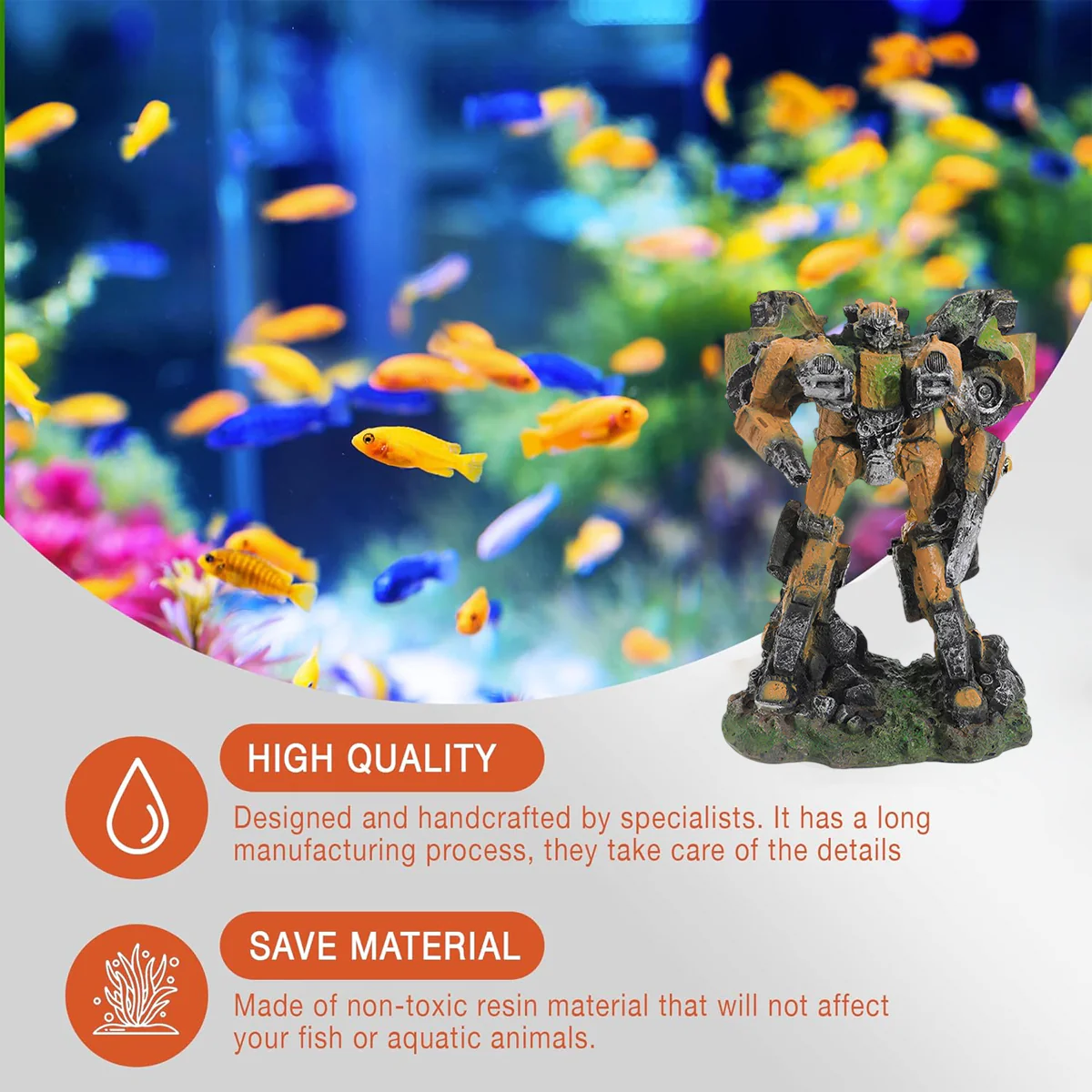 Robotic Aquarium Ornament Resin Fish Tank Decoration - Image 6